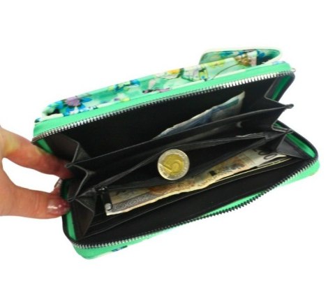 Damski Pionowy Portfel Na Pasku Jessica z Funkcją Torebki K-3302 Portfelo-Torebka 20 x 12 x 6 [cm]