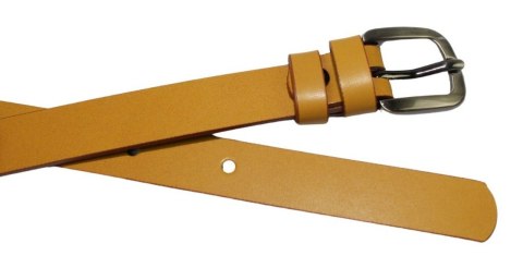 Damski Skórzany Pasek PolskaGalanteria.pl 20 mm ŻÓŁTY Miodowy Ze Srebrną Bezniklową Klamrą Damski Skórzany Pasek PolskaGalanteria.pl 20 mm ŻÓŁTY Miodowy Ze Srebrną Bezniklową Klamrą