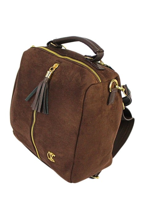 Damski Zamszowy Plecak PolskaGalanteria.pl S86 Brązowy 29 x 24 x 11 z Funkcją Torebki Damski Zamszowy Plecak PolskaGalanteria.pl S86 Brązowy 29 x 24 x 11 z Funkcją Torebki
