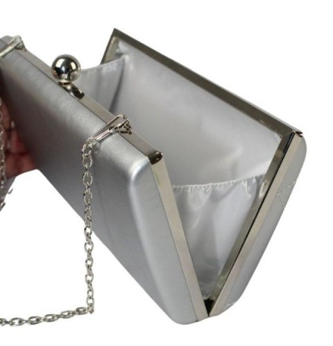 Elegancka Kopertówka JESSICA Z Ozdobnym Paskiem DX-1174 SREBRNA Elegancka Kopertówka JESSICA Z Ozdobnym Paskiem DX-1174 SREBRNA