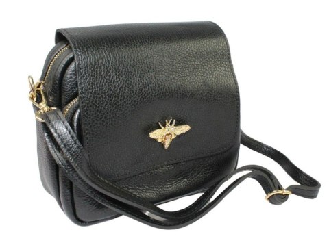 Elegancka Listonoszka POLSKA GALANTERIA Ze Skóry Naturalnej Z Ozdobną Klapką 19-68 CZARNA Elegancka Listonoszka POLSKA GALANTERIA Ze Skóry Naturalnej Z Ozdobną Klapką 19-68 CZARNA