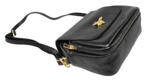 Elegancka Listonoszka POLSKA GALANTERIA Ze Skóry Naturalnej Z Ozdobną Klapką 19-68 CZARNA Elegancka Listonoszka POLSKA GALANTERIA Ze Skóry Naturalnej Z Ozdobną Klapką 19-68 CZARNA