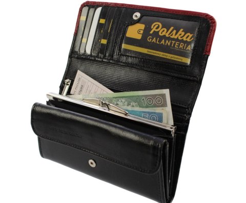 Elegancki Portfel Damski Skórzany CRIS-POL(PL) Skóra Licowa 16,5 cm Klamra Wewnątrz Elegancki Portfel Damski Skórzany CRIS-POL(PL) Skóra Licowa 16,5 cm Klamra Wewnątrz