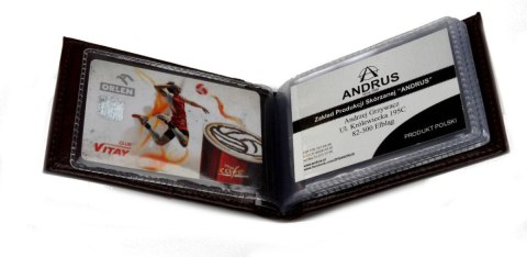 Etui Na Karty Dokumenty ANDRUS (PL) Wizytownik Skóra Naturalna RFID 11 x 7,5 cm Etui Na Karty Dokumenty ANDRUS (PL) Wizytownik Skóra Naturalna RFID 11 x 7,5 cm