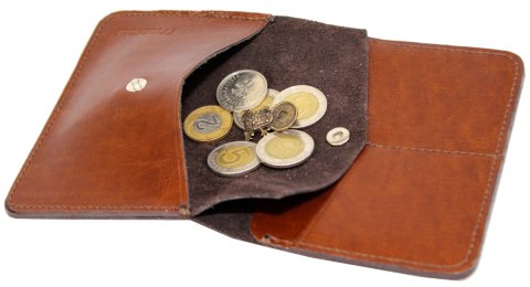 Etui Na Karty Dokumenty PolskaGalanteria Duże BRĄZOWY Skóra Naturalna Pionowe z Miejscem Na Bilon MOTYW KARABIN 12 x 9 [cm]