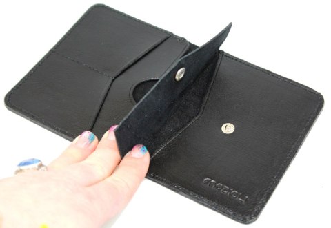 Etui Na Karty Dokumenty PolskaGalanteria Duże CZARNY Skóra Naturalna Pionowe z Miejscem Na Bilon MOTYW STATEK 12 x 9 [cm]