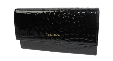 Etui Na Smartfona iPhone 12 Pro Zamykane Mia More M1782-2 Czarny Lakierowny Skóra Naturalna 15,5 x 8 x 3 [cm]