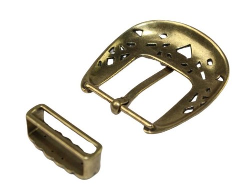 Klamra Bezniklowa Ozdobna Do Paska Damskiego Skórzanego Z Szlufką 30 mm Złota Klamra Bezniklowa Ozdobna Do Paska Damskiego Skórzanego Z Szlufką 30 mm Złota