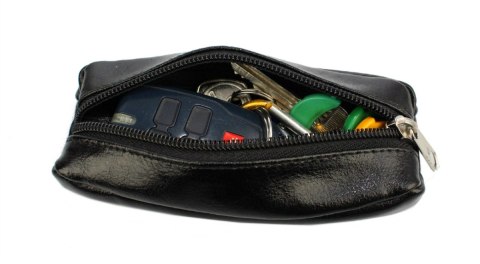 Kluczówka Duża Bombata Jeden Zamek ANDRUS (PL) Skóra Naturalna Połysk 14 x 7 x 2 [cm]