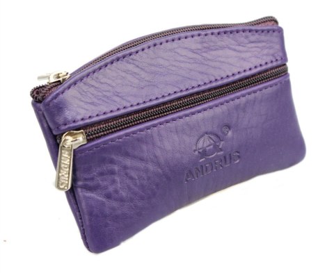 Kluczówka Średnia Dwa Zamki ANDRUS (PL) Skóra Naturalna 12 x 7 x 1 [cm]