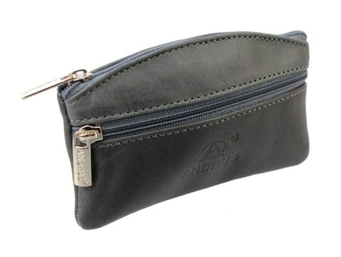 Kluczówka Średnia Dwa Zamki ANDRUS (PL) Skóra Naturalna 12 x 7 x 1 [cm]