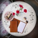 Notatnik W Skórzanej Oprawie Whiskey + Pudełko Drewniane Wymienne Wkłady Skóra Licowa Vintage Solidny Notes