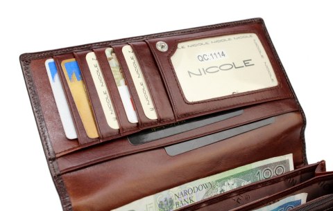 OUTLET Portfel Damski Skórzany NICOLE Skóra Naturalna Długi Suwak Wewnątrz OUTLET Portfel Damski Skórzany NICOLE Skóra Naturalna Długi Suwak Wewnątrz