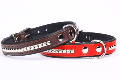 Obroża Dla Psa Ze Skóry Naturalnej Z Kostkami ZOO LESZCZ (PL) 20 mm 37-43 [cm] ZL078