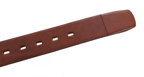Pasek BRĄZOWY COMPLEX (PL) Tłoczony Wzór "JODEŁKA" Skóra Naturalna Licowa 40 mm Pasek BRĄZOWY COMPLEX (PL) Tłoczony Wzór "JODEŁKA" Skóra Naturalna Licowa 40 mm