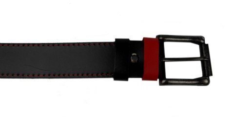 Pasek Czarny Z Czerwoną Nitką COMPLEX (PL) Skóra Naturalna Licowa Zamsz 40 mm Pasek Czarny Z Czerwoną Nitką COMPLEX (PL) Skóra Naturalna Licowa Zamsz 40 mm