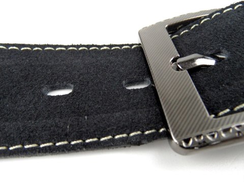 Pasek Czarny Z Nitką Ecru COMPLEX (PL) Skóra Naturalna Licowa Zamsz 40 mm Pasek Czarny Z Nitką Ecru COMPLEX (PL) Skóra Naturalna Licowa Zamsz 40 mm