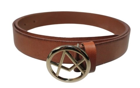 Pasek Damski Skórzany Arucce (PL) Skóra Licowa EXTRA 30 mm BRĄZOWY Złota Ozdobna Klamra Pasek Damski Skórzany Arucce (PL) Skóra Licowa EXTRA 30 mm BRĄZOWY Złota Ozdobna Klamra