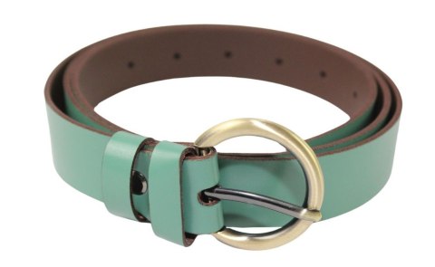 Pasek Damski Skórzany Arucce (PL) Skóra Licowa EXTRA 30 mm MIĘTOWY Złota Klamra Pasek Damski Skórzany Arucce (PL) Skóra Licowa EXTRA 30 mm MIĘTOWY Złota Klamra