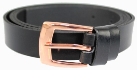 Pasek Damski Skórzany Arucce (PL) Skóra Licowa EXTRA Gładki 25 mm CZARNY Miedziana Klamra Pasek Damski Skórzany Arucce (PL) Skóra Licowa EXTRA Gładki 25 mm CZARNY Miedziana Klamra