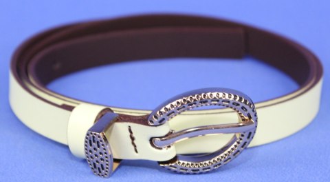 Pasek Damski Skórzany Gładki Arucce (PL) 15 mm Wąski Złota klamra Metalowa Szlufka JASNY ŻÓŁTY Pasek Damski Skórzany Gładki Arucce (PL) 15 mm Wąski Złota klamra Metalowa Szlufka JASNY ŻÓŁTY