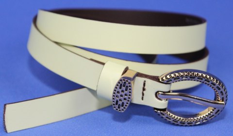 Pasek Damski Skórzany Gładki Arucce (PL) 15 mm Wąski Złota klamra Metalowa Szlufka JASNY ŻÓŁTY Pasek Damski Skórzany Gładki Arucce (PL) 15 mm Wąski Złota klamra Metalowa Szlufka JASNY ŻÓŁTY