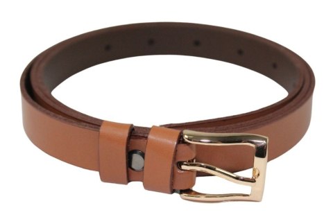Pasek Damski Skórzany Gładki Arucce (PL) 20 mm BRĄZOWY Złota Klamra Wąski Pasek Damski Skórzany Gładki Arucce (PL) 20 mm BRĄZOWY Złota Klamra Wąski