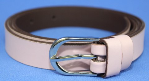 Pasek Damski Skórzany Gładki Arucce (PL) 20 mm PUDROWY RÓŻ Wąski Pasek Damski Skórzany Gładki Arucce (PL) 20 mm PUDROWY RÓŻ Wąski