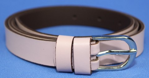 Pasek Damski Skórzany Gładki Arucce (PL) 20 mm PUDROWY RÓŻ Wąski Pasek Damski Skórzany Gładki Arucce (PL) 20 mm PUDROWY RÓŻ Wąski