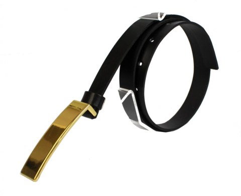 Pasek Damski Skórzany Gładki Arucce (PL) 20 mm Skóra Licowa Złota Klamra BOLCZYK CZARNY Wąski Pasek Damski Skórzany Gładki Arucce (PL) 20 mm Skóra Licowa Złota Klamra BOLCZYK CZARNY Wąski