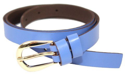 Pasek Damski Skórzany Gładki Arucce (PL) 20 mm Skóra Licowa Złota Klamra JASNY INDYGO Wąski Pasek Damski Skórzany Gładki Arucce (PL) 20 mm Skóra Licowa Złota Klamra JASNY INDYGO Wąski