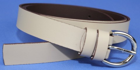 Pasek Damski Skórzany Gładki Arucce (PL) 25 mm Skóra Licowa CAPPUCINO Wąski Pasek Damski Skórzany Gładki Arucce (PL) 25 mm Skóra Licowa CAPPUCINO Wąski