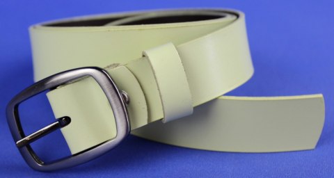 Pasek Damski Skórzany Gładki COMPLEX (PL) 30 mm BARDZO JASNY ŻÓŁTY Szeroki Pasek Damski Skórzany Gładki COMPLEX (PL) 30 mm BARDZO JASNY ŻÓŁTY Szeroki