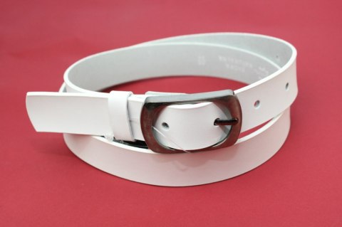 Pasek Damski Skórzany Gładki COMPLEX (PL) 30 mm BIAŁY Szerokość Standardowa Pasek Damski Skórzany Gładki COMPLEX (PL) 30 mm BIAŁY Szerokość Standardowa