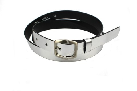 Pasek Damski Skórzany Gładki COMPLEX (PL) 30 mm SREBRNY Szerokość Standardowa Pasek Damski Skórzany Gładki COMPLEX (PL) 30 mm SREBRNY Szerokość Standardowa