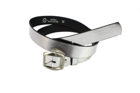 Pasek Damski Skórzany Gładki COMPLEX (PL) 30 mm SREBRNY Szerokość Standardowa Pasek Damski Skórzany Gładki COMPLEX (PL) 30 mm SREBRNY Szerokość Standardowa