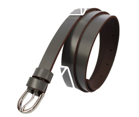 Pasek Damski Skórzany Gładki MASSIMO (PL) 20 mm SZARY Wąski Pasek Damski Skórzany Gładki MASSIMO (PL) 20 mm SZARY Wąski