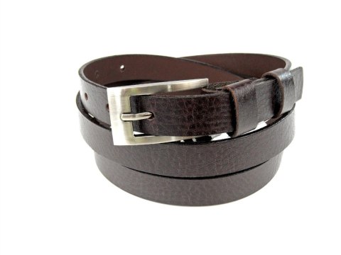 Pasek Damski Skórzany Gładki Z Teksturą COMPLEX (PL) 20 mm CZEKOLADA Wąski Pasek Damski Skórzany Gładki Z Teksturą COMPLEX (PL) 20 mm CZEKOLADA Wąski