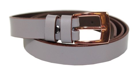 Pasek Damski Skórzany MASSIMO (PL) Skóra Licowa EXTRA Gładki 25 mm Miedziana Klamra SZARY Pasek Damski Skórzany MASSIMO (PL) Skóra Licowa EXTRA Gładki 25 mm Miedziana Klamra SZARY