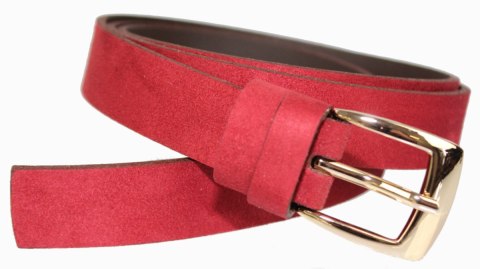 Pasek Damski Skórzany MASSIMO (PL) Zamszowy 25 mm BORDOWY ZŁOTA KLAMRA Wąski Pasek Damski Skórzany MASSIMO (PL) Zamszowy 25 mm BORDOWY ZŁOTA KLAMRA Wąski