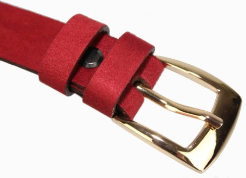 Pasek Damski Skórzany MASSIMO (PL) Zamszowy 25 mm BORDOWY ZŁOTA KLAMRA Wąski Pasek Damski Skórzany MASSIMO (PL) Zamszowy 25 mm BORDOWY ZŁOTA KLAMRA Wąski