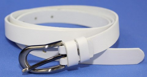 Pasek Damski Skórzany PAS-MAX (PL) 20 mm BIAŁY Wąski K10 Pasek Damski Skórzany PAS-MAX (PL) 20 mm BIAŁY Wąski K10