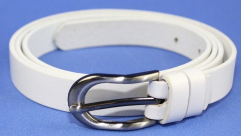 Pasek Damski Skórzany PAS-MAX (PL) 20 mm BIAŁY Wąski K10 Pasek Damski Skórzany PAS-MAX (PL) 20 mm BIAŁY Wąski K10