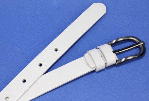 Pasek Damski Skórzany PAS-MAX (PL) 20 mm BIAŁY Wąski K10 Pasek Damski Skórzany PAS-MAX (PL) 20 mm BIAŁY Wąski K10