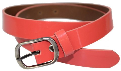Pasek Damski Skórzany PAS-MAX (PL) Skóra Licowa EXTRA Gładki 25 mm Lakierowany KORALOWY Pasek Damski Skórzany PAS-MAX (PL) Skóra Licowa EXTRA Gładki 25 mm Lakierowany KORALOWY