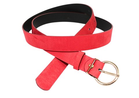 Pasek Damski Skórzany PolskaGalanteria.pl Skóra Licowa EXTRA 30 mm Zamszowy CZERWONY Klamra Bezniklowa Złota Pasek Damski Skórzany PolskaGalanteria.pl Skóra Licowa EXTRA 30 mm Zamszowy CZERWONY Klamra Bezniklowa Złota