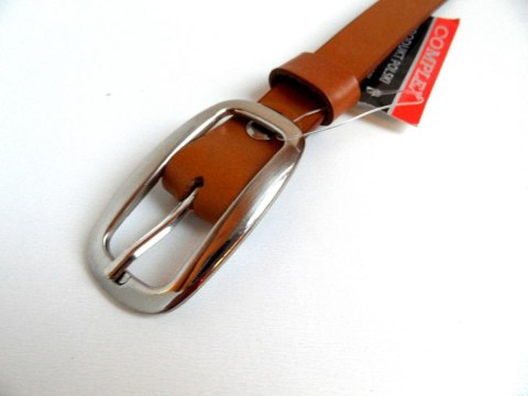 Pasek Dziecięcy Damski Skórzany Gładki 20 mm Rudy Pasek Dziecięcy Damski Skórzany Gładki 20 mm Rudy