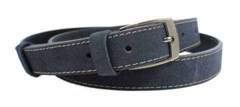 Pasek Granatowy Z Szarą Nitką COMPLEX (PL) Skóra Naturalna Licowa Zamsz 30 mm Pasek Granatowy Z Szarą Nitką COMPLEX (PL) Skóra Naturalna Licowa Zamsz 30 mm