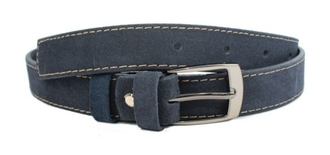Pasek Granatowy Z Szarą Nitką COMPLEX (PL) Skóra Naturalna Licowa Zamsz 30 mm Pasek Granatowy Z Szarą Nitką COMPLEX (PL) Skóra Naturalna Licowa Zamsz 30 mm
