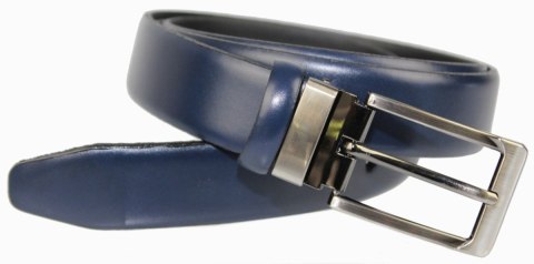 Pasek Męski PAS-MAX (PL) Skórzany ZAOKRĄGLONY Z Połyskiem Gładki Klamra Nowoczesna Skóra Licowa 30 mm GRANATOWY Pasek Męski PAS-MAX (PL) Skórzany ZAOKRĄGLONY Z Połyskiem Gładki Klamra Nowoczesna Skóra Licowa 30 mm GRANATOWY